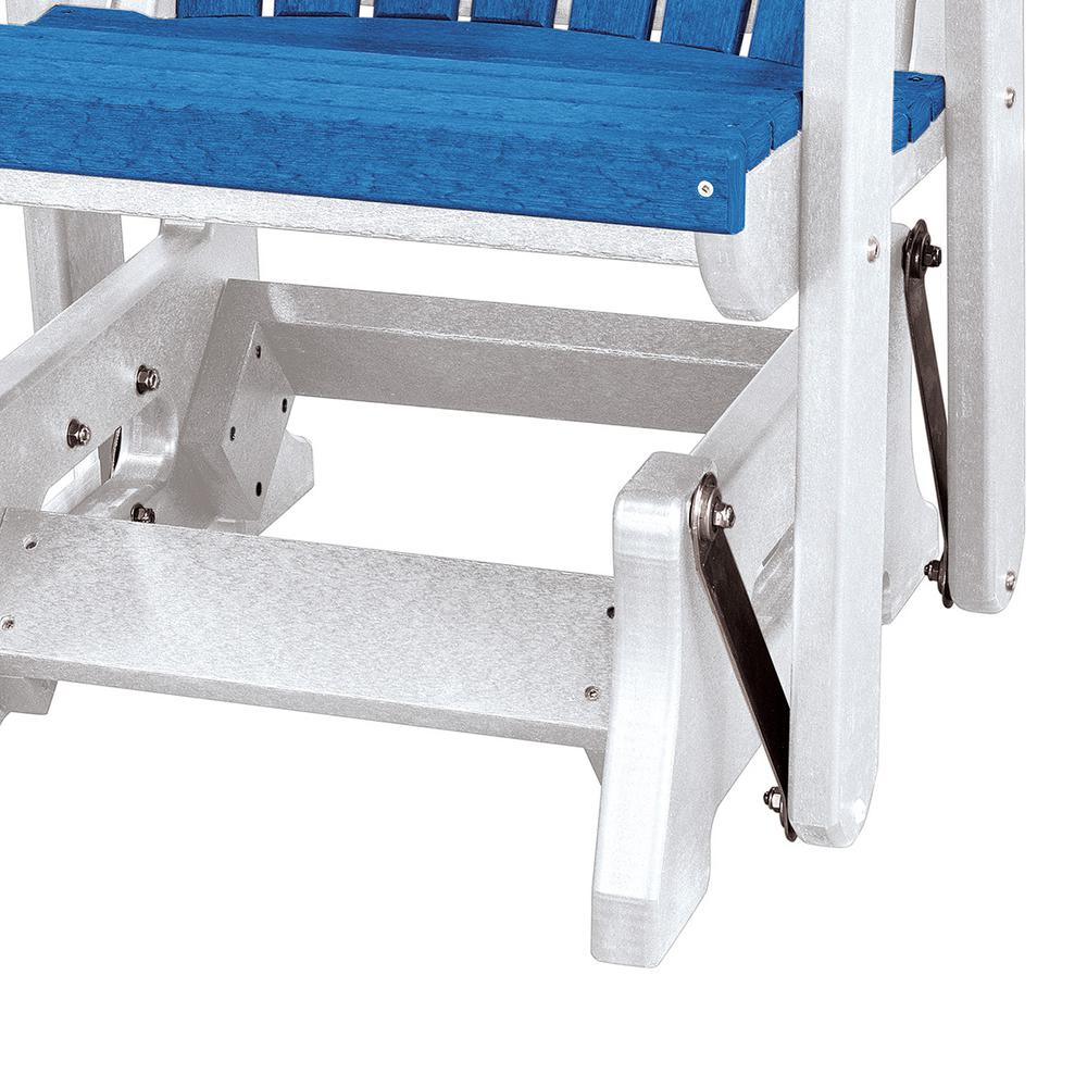 Fan Back Glider Made in the USA- Blue, White - American Furniture Classics