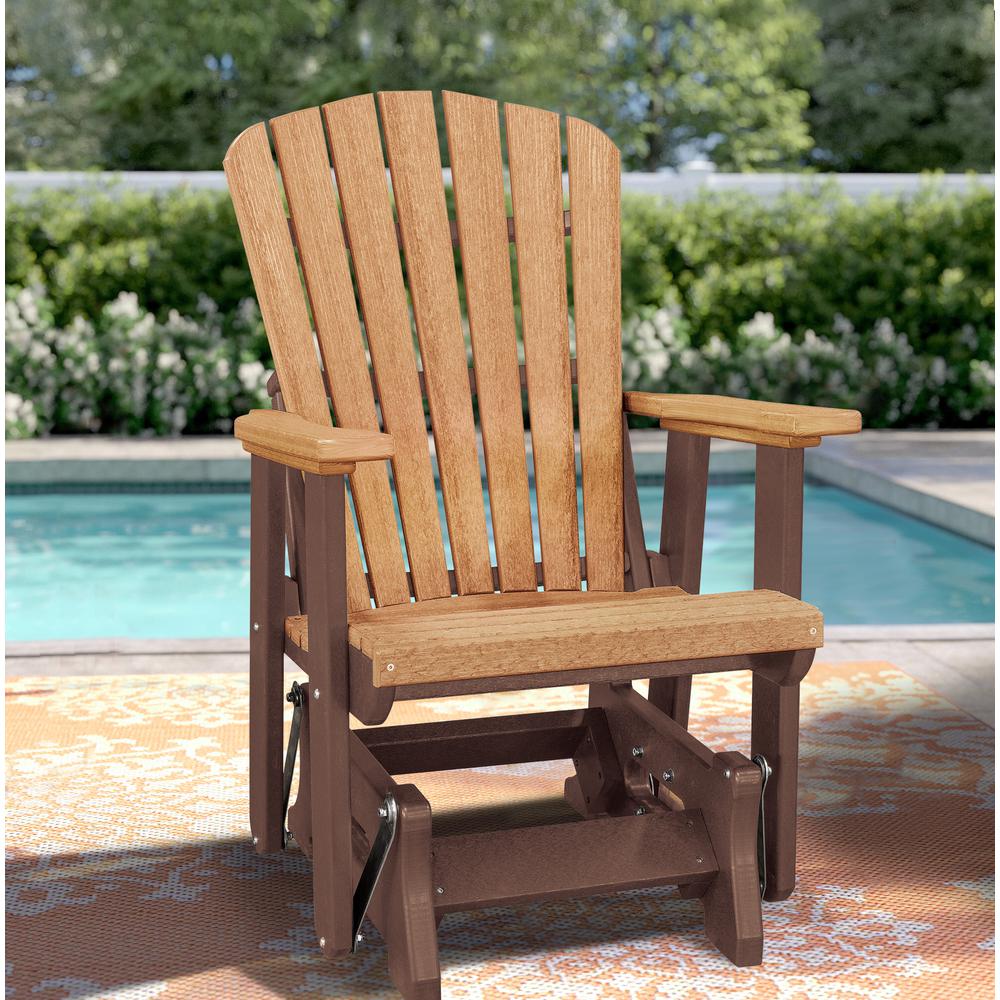 Fan Back Glider Made in the USA- Cedar, Tudor Brown - American Furniture Classics