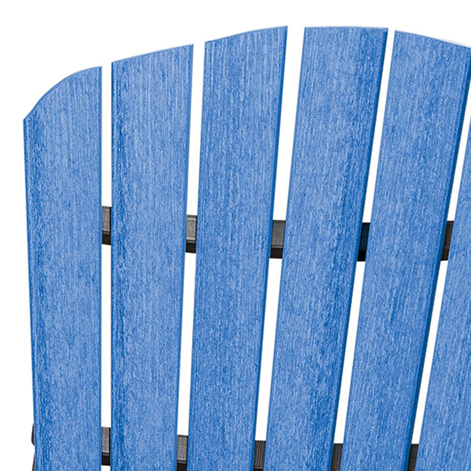 OS Home and Office Model 516BBK-K Double Balcony Height Glider with Center Table in Blue and Black