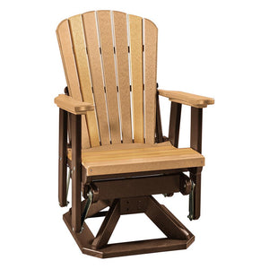 Fan Back Swivel Glider in Cedar and Tudor Brown - American Furniture Classics