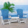 Double Glider with Center Table in Blue and White - American Furniture Classics