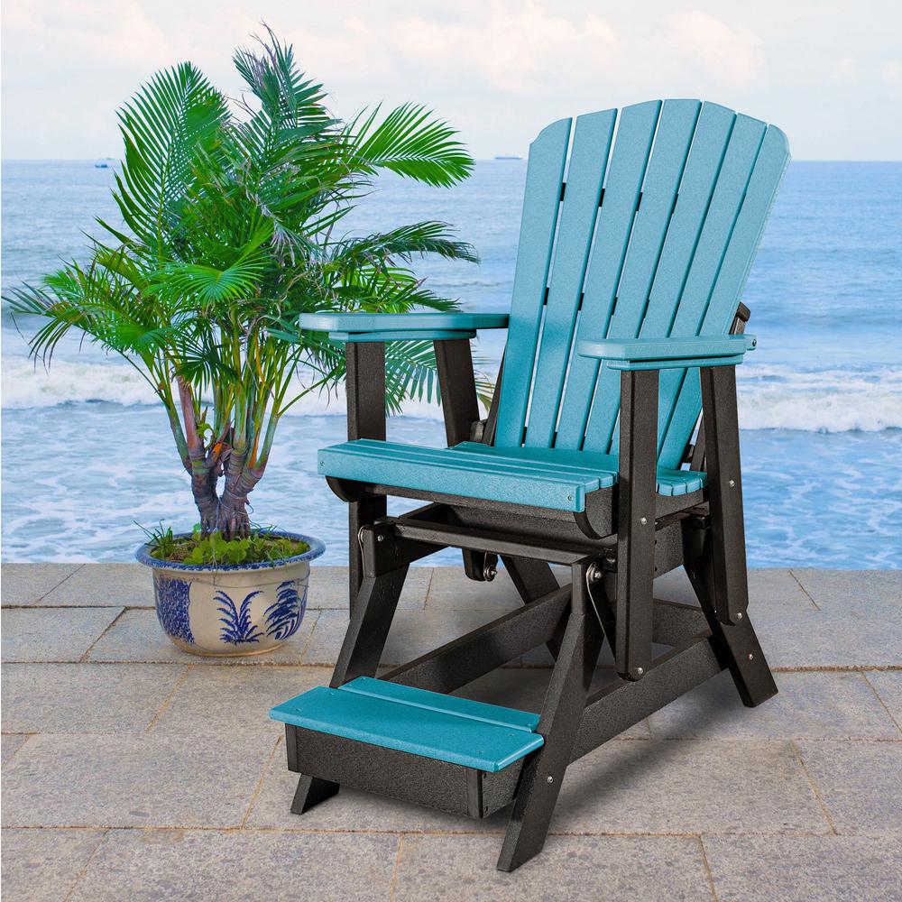 Fan Back Balcony Glider Made in the USA- Aruba, Black - American Furniture Classics