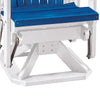 Fan Back Swivel Glider in Blue and White - American Furniture Classics