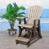 Fan Back Balcony Glider Made in the USA- Weatherwood, Tudor Brown - American Furniture Classics