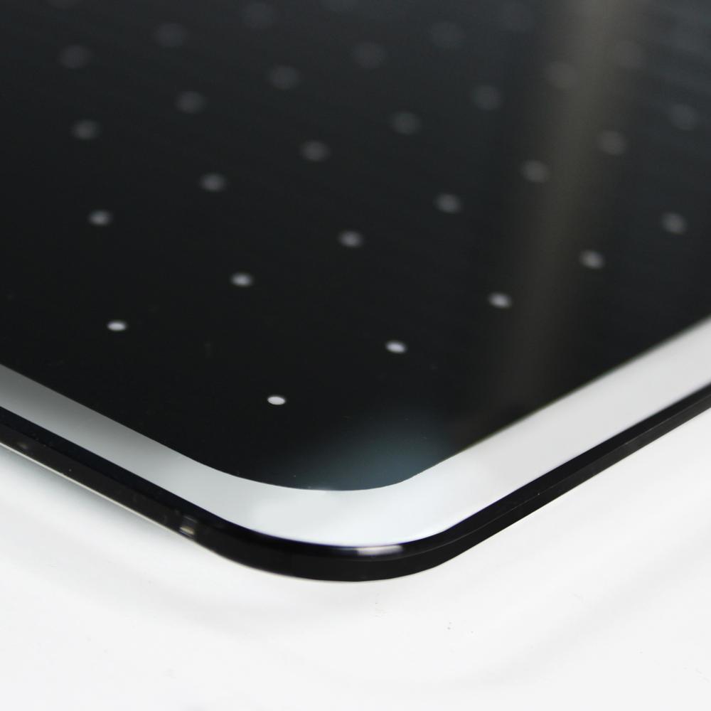 Glacier White & Black Plan & Grid Glass Dry Erase Board - 14'' x 14'' - Floortex