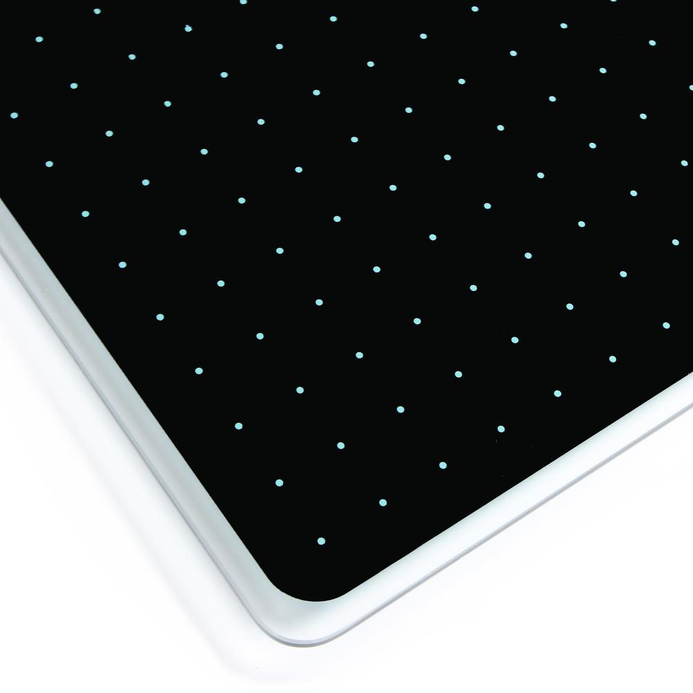 Glacier Teal & Black Plan & Grid Glass Dry Erase Board - 17'' x 23'' - Floortex