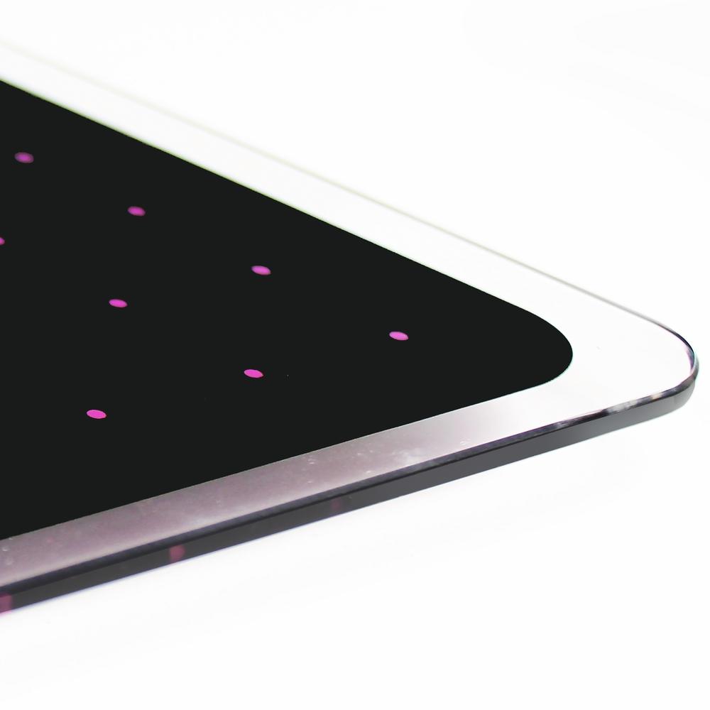 Glacier Violet & Black Plan & Grid Glass Dry Erase Board - 17'' x 23'' - Floortex