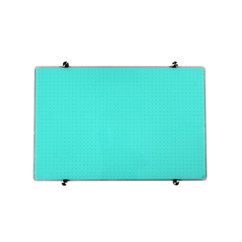 Glacier Teal Multi-Purpose Grid Glass Dry Erase Board 24'' x 36'' - Floortex