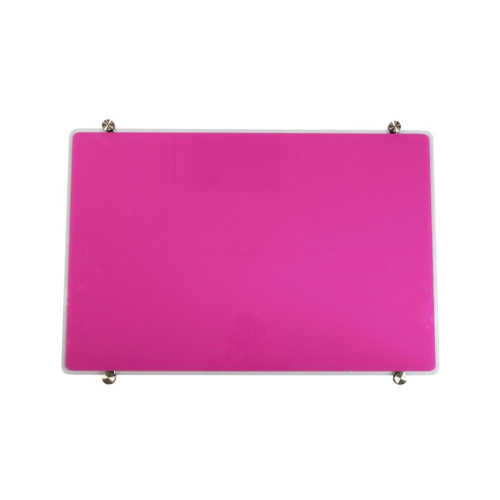 Glacier Violet Multi-Purpose Grid Glass Dry Erase Board 30'' x 40'' - Floortex