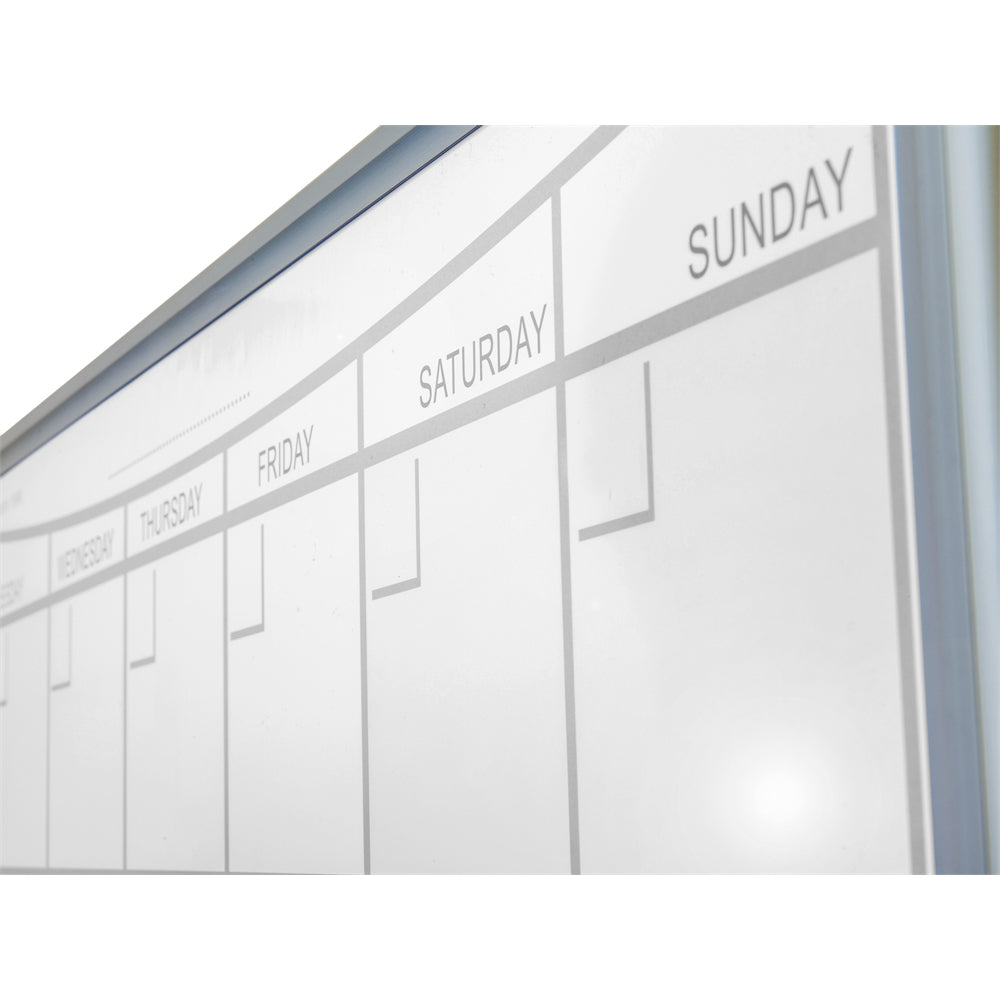 Steel Magnetic Monthly Planner Dry Erase Board with an Aluminium Frame 36'' x 24'' - Floortex