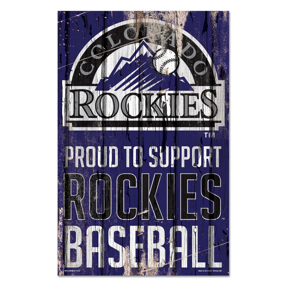 Colorado Rockies Sign 11x17 Wood Proud to Support Design - WinCraft