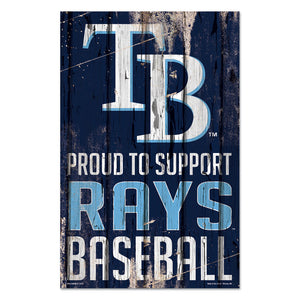 Tampa Bay Rays Sign 11x17 Wood Proud to Support Design - WinCraft
