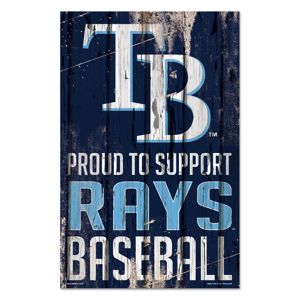 Tampa Bay Rays Sign 11x17 Wood Proud to Support Design - WinCraft