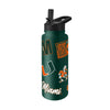 Miami Hurricanes Quencher Bottle 34oz Stainless Steel Dreamweave - Logo Brands