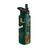 Miami Hurricanes Quencher Bottle 34oz Stainless Steel Dreamweave - Logo Brands