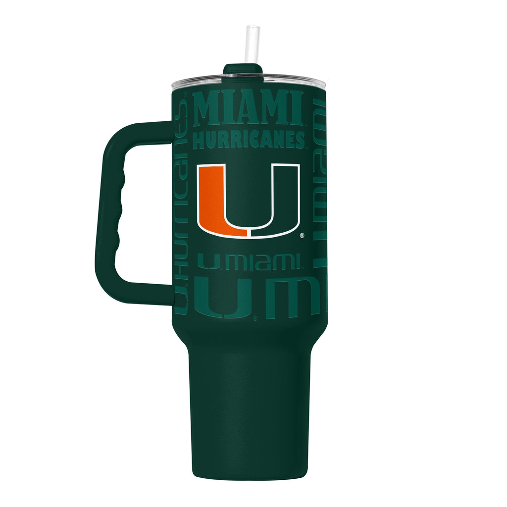 Miami Hurricanes Tumbler 40oz Powder Coat Replay - Logo Brands