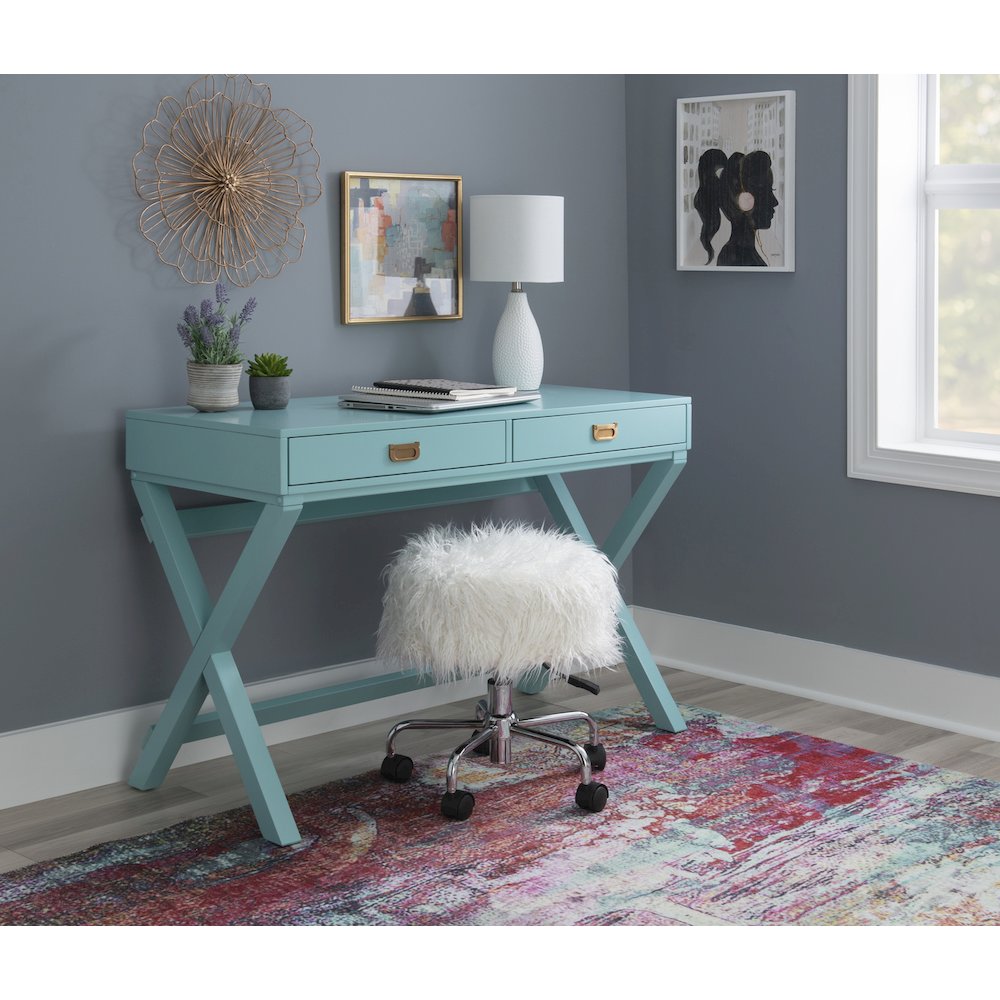 Peggy Blue Writing Desk - Linon