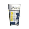 Michigan Wolverines Pint Glass 16oz Quilted Stained Boxed - Logo Brands