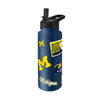 Michigan Wolverines Quencher Bottle 34oz Stainless Steel Dreamweave - Logo Brands