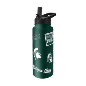 Michigan State Spartans Quencher Bottle 34oz Stainless Steel Dreamweave - Logo Brands