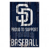 San Diego Padres Sign 11x17 Wood Proud to Support Design - WinCraft