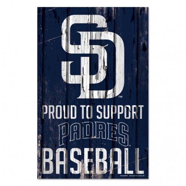 San Diego Padres Sign 11x17 Wood Proud to Support Design - WinCraft