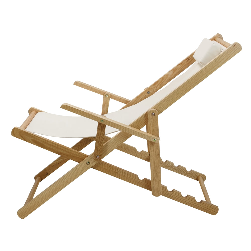Sling Chair Natural Frame-Natural/Wheat Canvas - Casual Home