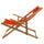 Sling Chair Natural Frame-Orange Canvas - Casual Home
