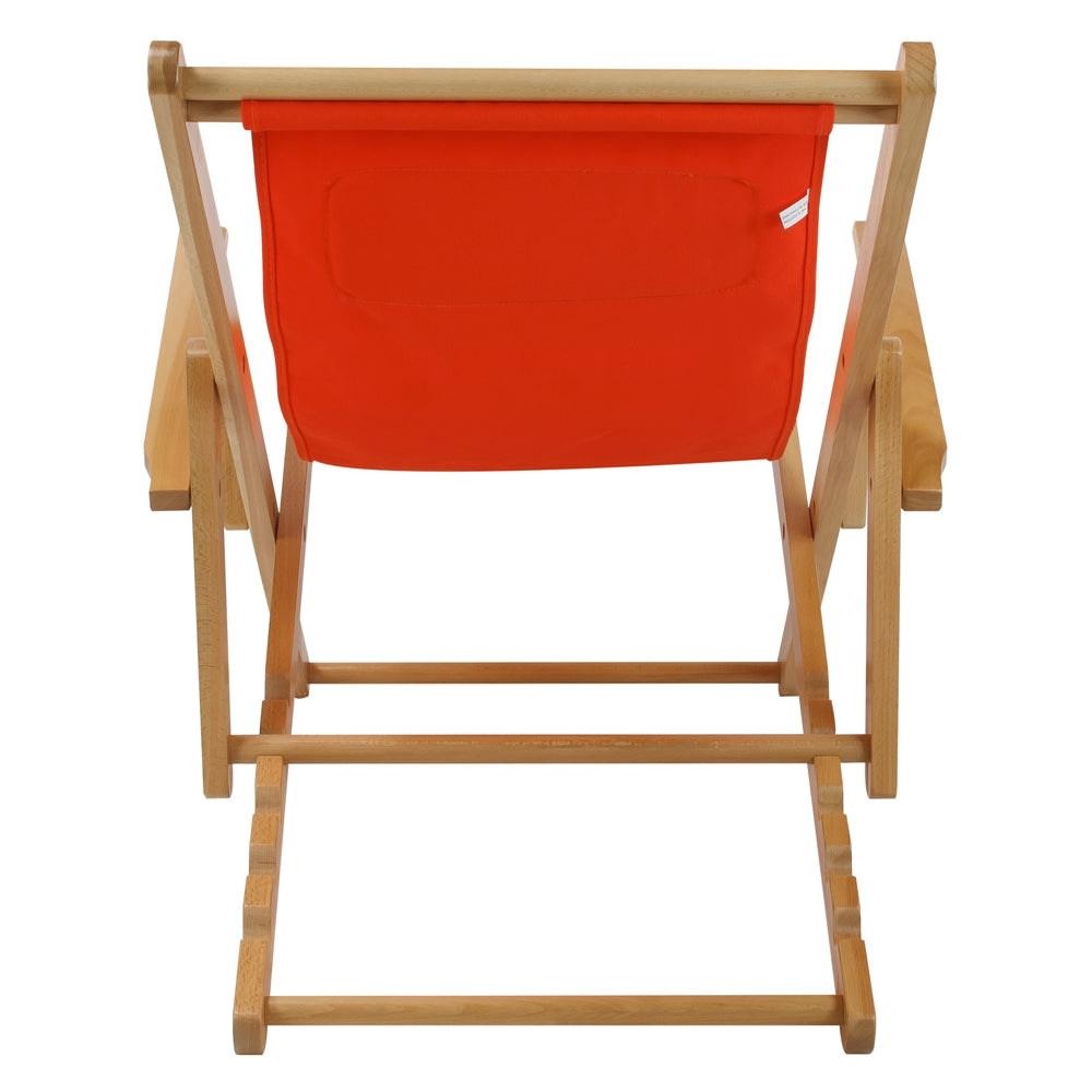 Sling Chair Natural Frame-Orange Canvas - Casual Home