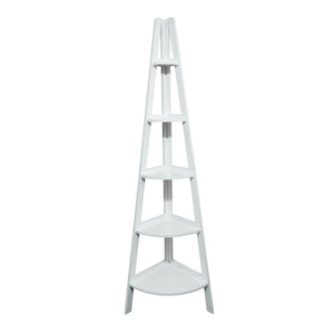 5-Shelf Corner Ladder Bookcase - White - Casual Home