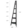 5-Shelf Corner Ladder Bookcase-Espresso - Casual Home