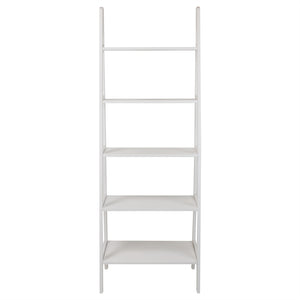 5-Shelf Ladder Bookcase-White - Casual Home