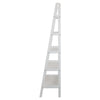 5-Shelf Ladder Bookcase-White - Casual Home