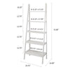 5-Shelf Ladder Bookcase-White - Casual Home
