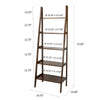 5-Shelf Ladder Bookcase-Warm Brown - Casual Home