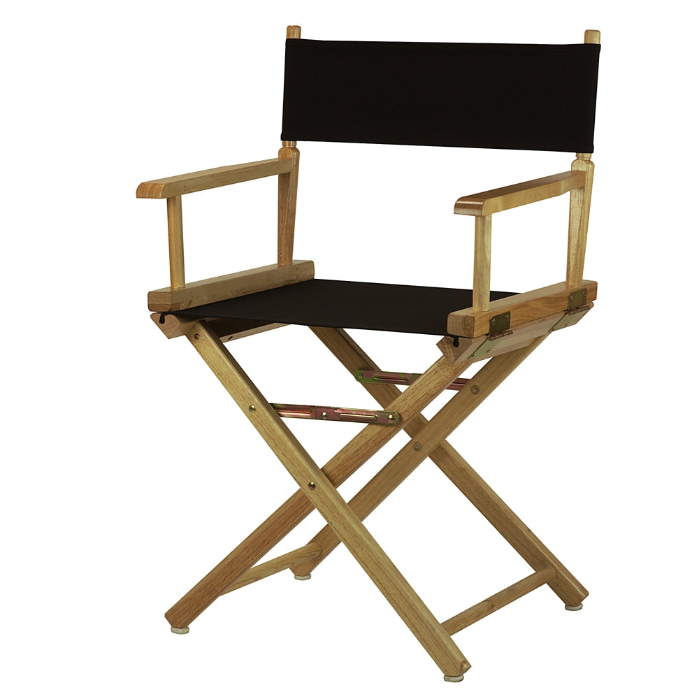 18'' Director's Chair Natural Frame-Black Canvas - Casual Home