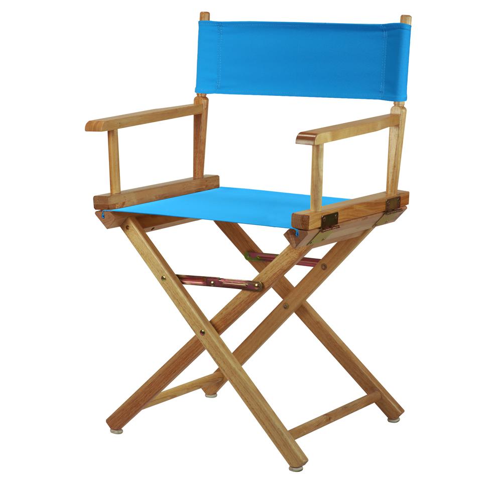 18'' Director's Chair Natural Frame-Turquoise Canvas - Casual Home