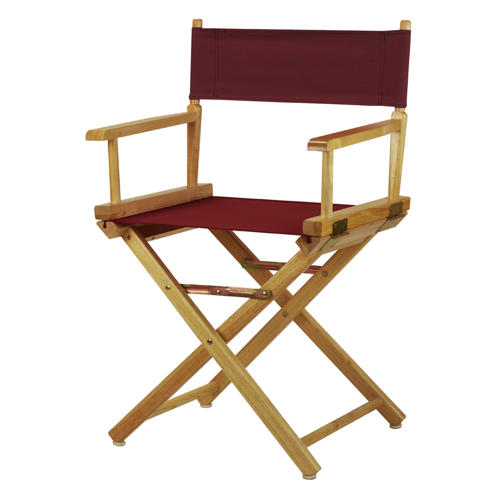 18'' Director's Chair Natural Frame-Burgundy Canvas - Casual Home