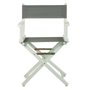 18'' Director's Chair White Frame-Gray Canvas - Casual Home