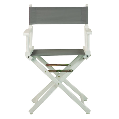 18'' Director's Chair White Frame-Gray Canvas - Casual Home