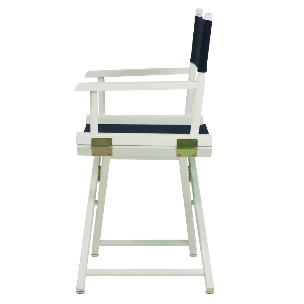 18'' Director's Chair White Frame-Navy Blue Canvas - Casual Home