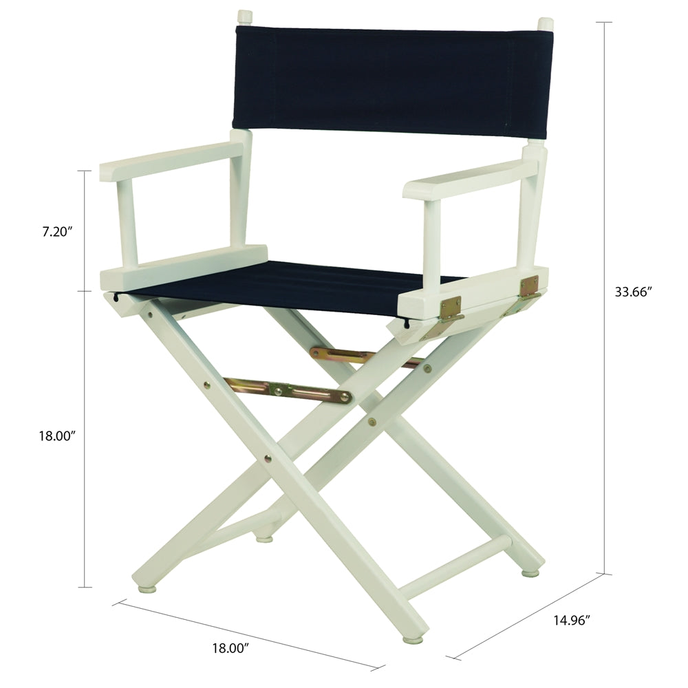 18'' Director's Chair White Frame-Navy Blue Canvas - Casual Home