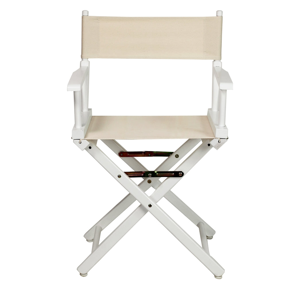 18'' Director's Chair White Frame-Natural/Wheat Canvas - Casual Home