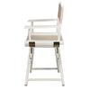 18'' Director's Chair White Frame-Natural/Wheat Canvas - Casual Home