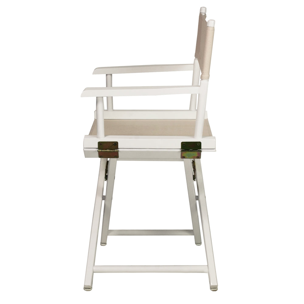 18'' Director's Chair White Frame-Natural/Wheat Canvas - Casual Home