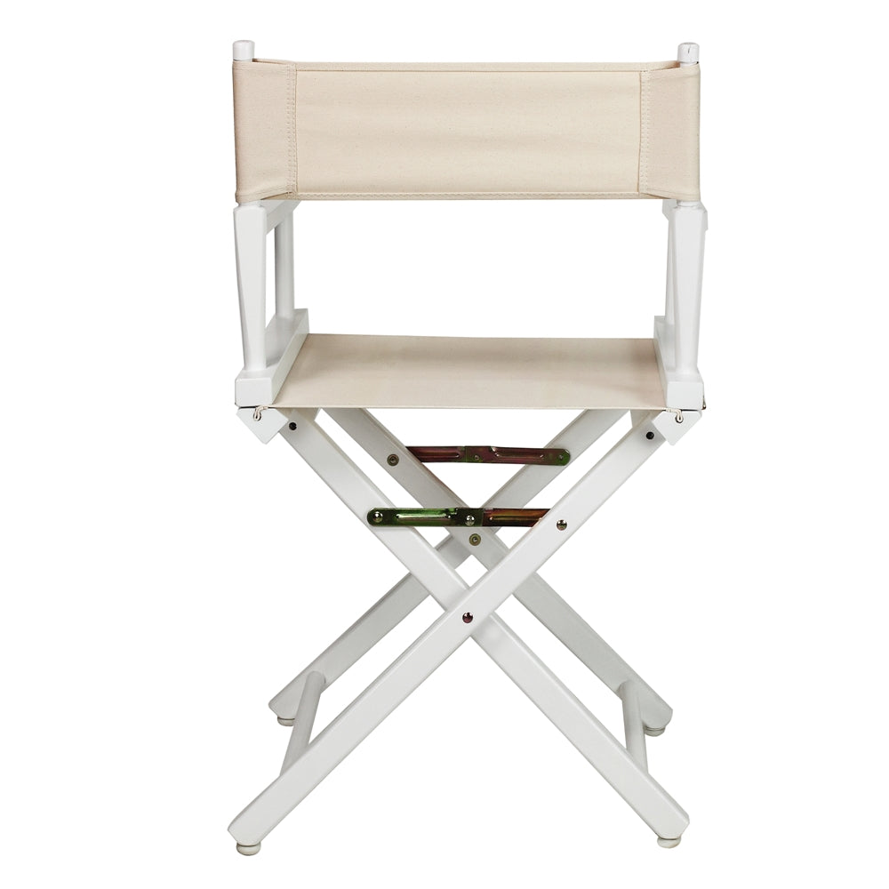 18'' Director's Chair White Frame-Natural/Wheat Canvas - Casual Home