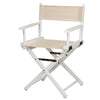 18'' Director's Chair White Frame-Natural/Wheat Canvas - Casual Home