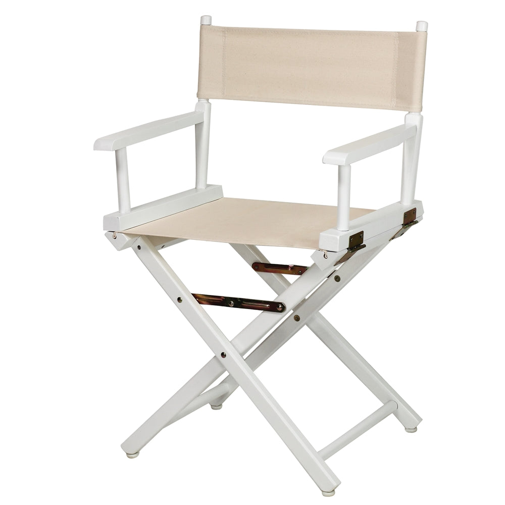 18'' Director's Chair White Frame-Natural/Wheat Canvas - Casual Home