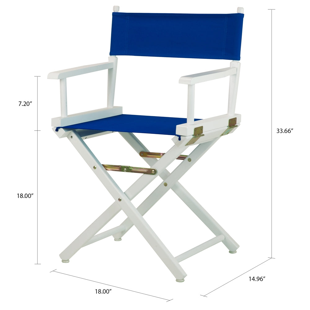 18'' Director's Chair White Frame-Royal Blue Canvas - Casual Home