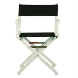 18'' Director's Chair White Frame-Black Canvas - Casual Home